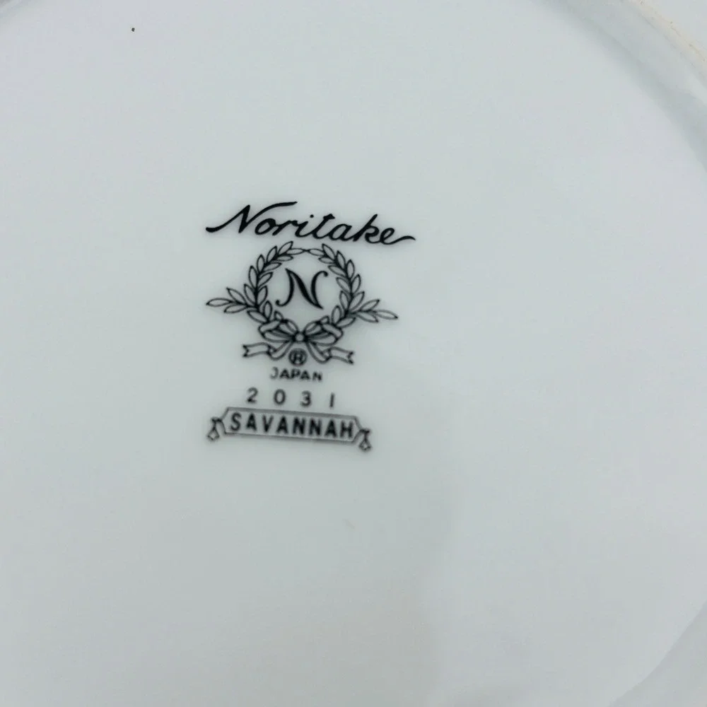 Noritake Savannah Bread Butter Plate Set of 7 Floral Platinum‎ Rim Japan